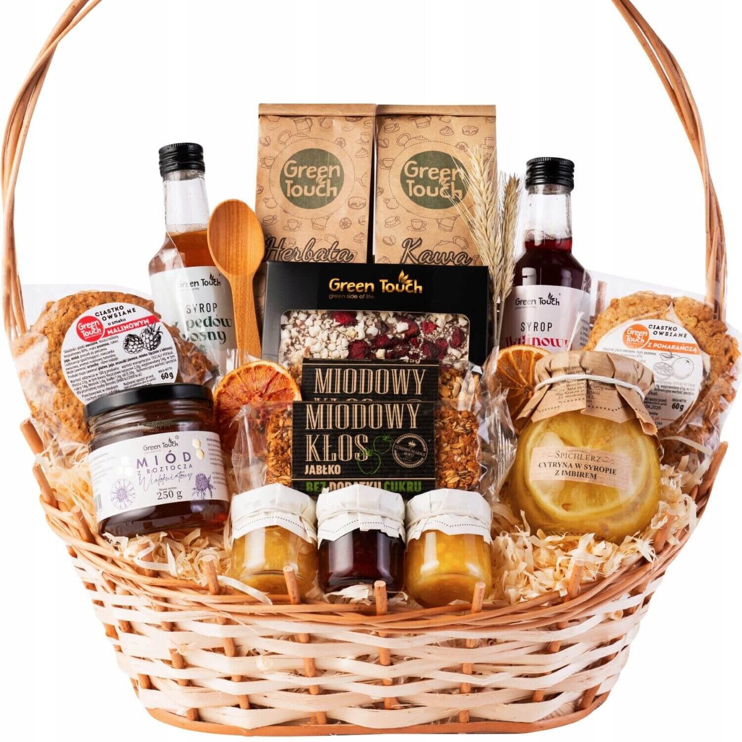Dárkový Koš Velká Dárek Čaj Sirupy Medové Sladkosti Citrony