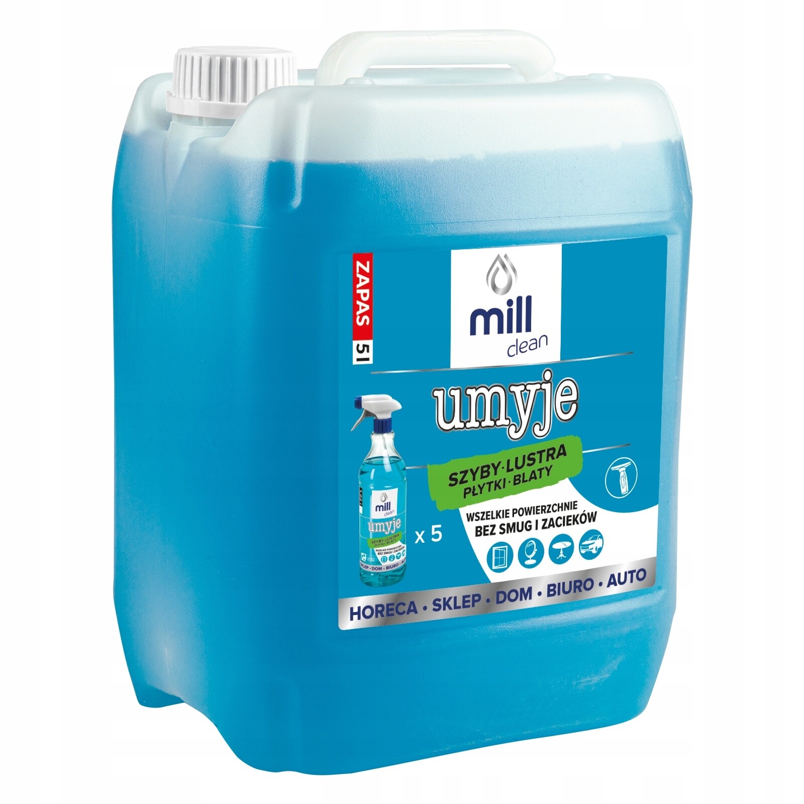 MILL 5 l Prostředek na mytí skel, zrcadel, glazury