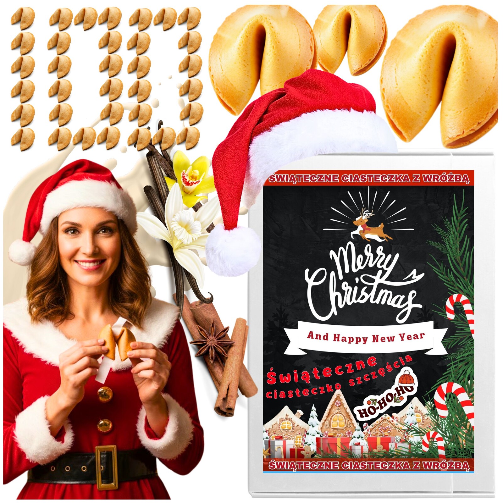 Vánoční sušenky s štěstím, vánoční Dárek k svatému Mikuláši, 100zt