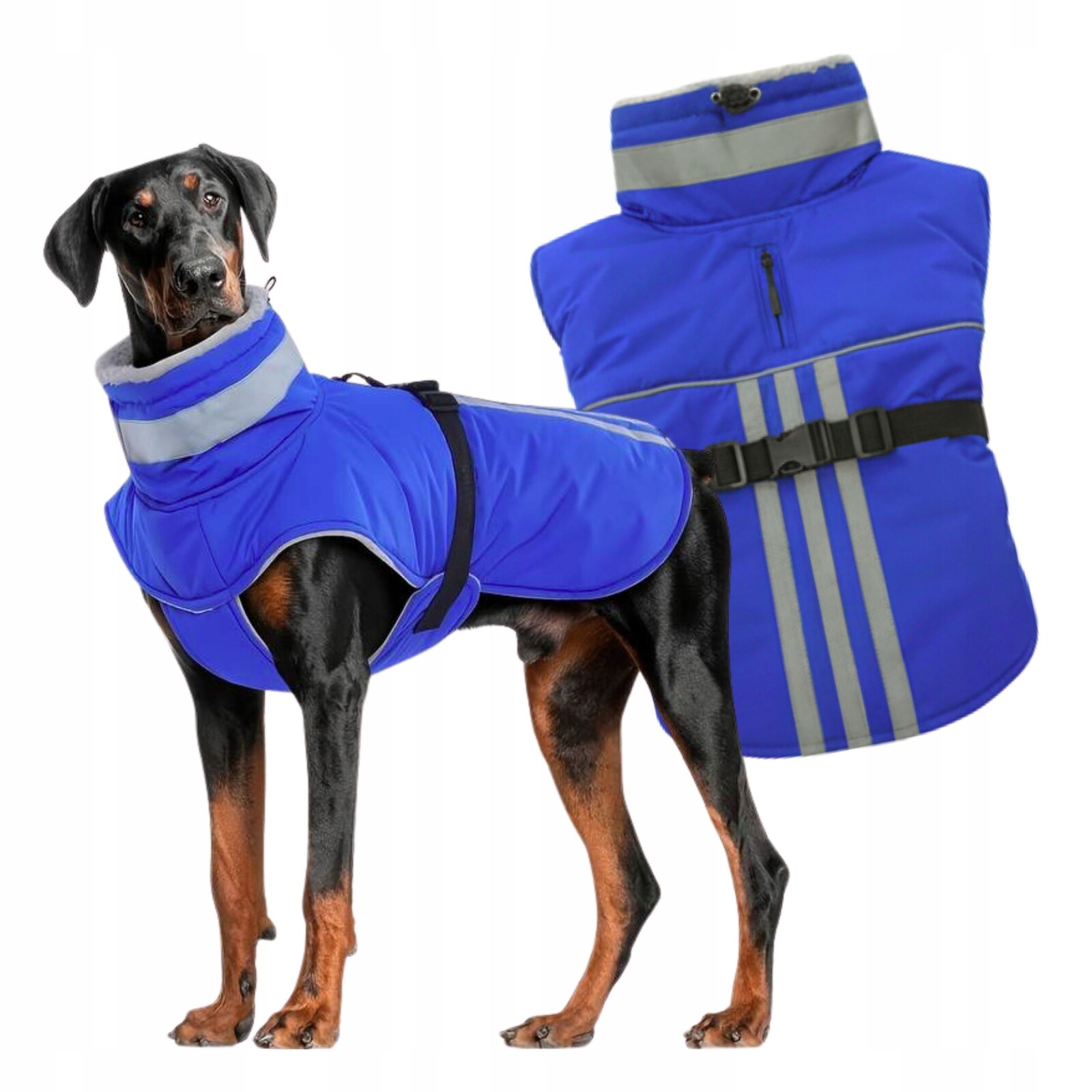 Oblečení pro velkého psa na zimu, teplá bunda proti dešti 3XL 68 cm