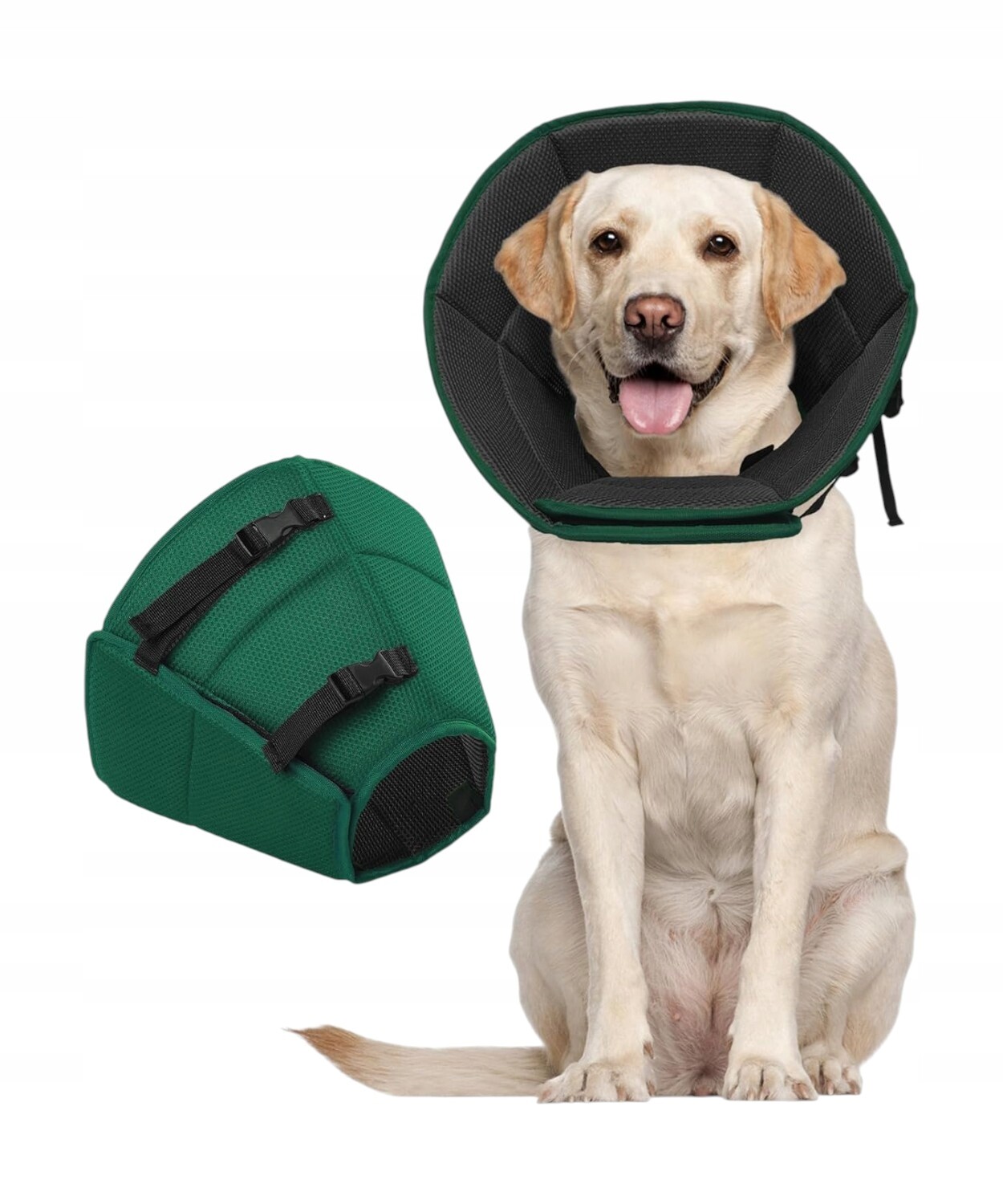 Kuoser pooperační obojek pro psa XL nastavitelný, prodyšný, zelený