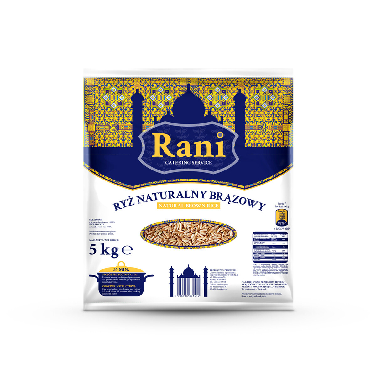 Přírodní rýže Hnědá Rani 5 kg