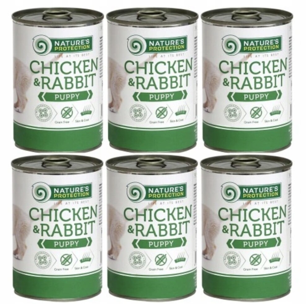 Nature's Protection Puppy kuře & králík 6x 400g Set 5+1 Bonus!!
