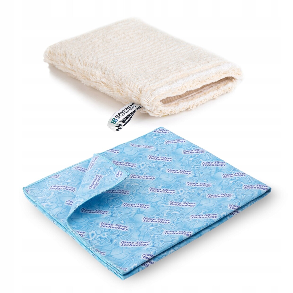 Béžová rukavice s nanostříbrem Sunbeam modrá pro leštění Raypath