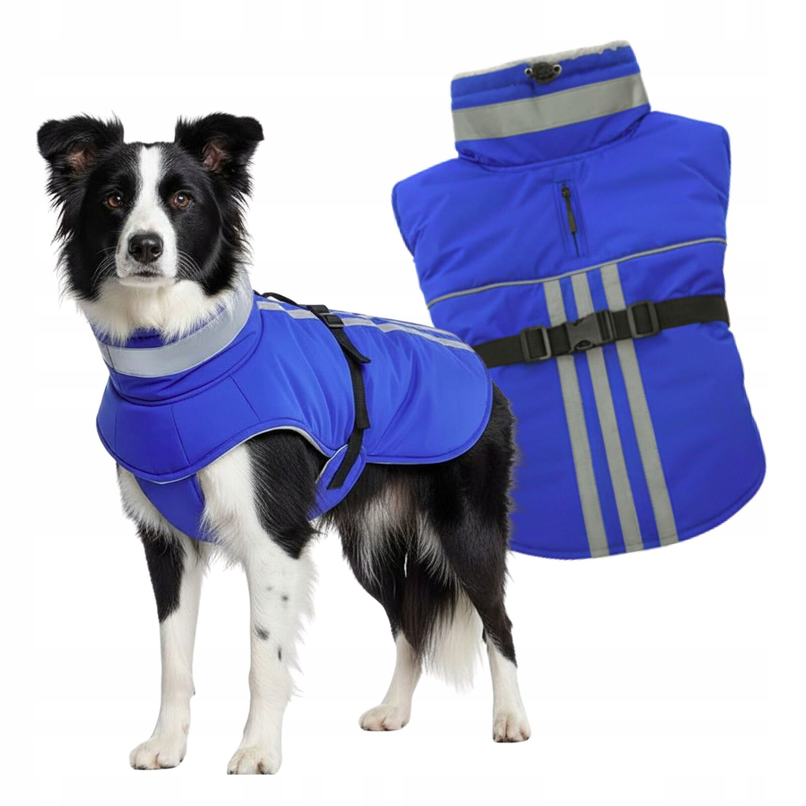 Oblečení pro velkého psa na zimu, teplá nepromokavá bunda XXL, velikost 60 cm