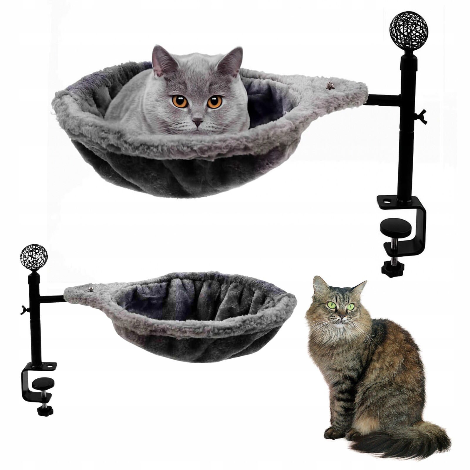 Houpací Síť Pro Kočky K Psacímu Stolu – Prémiová S Vyvýšeným A Zesíleným Upevněním