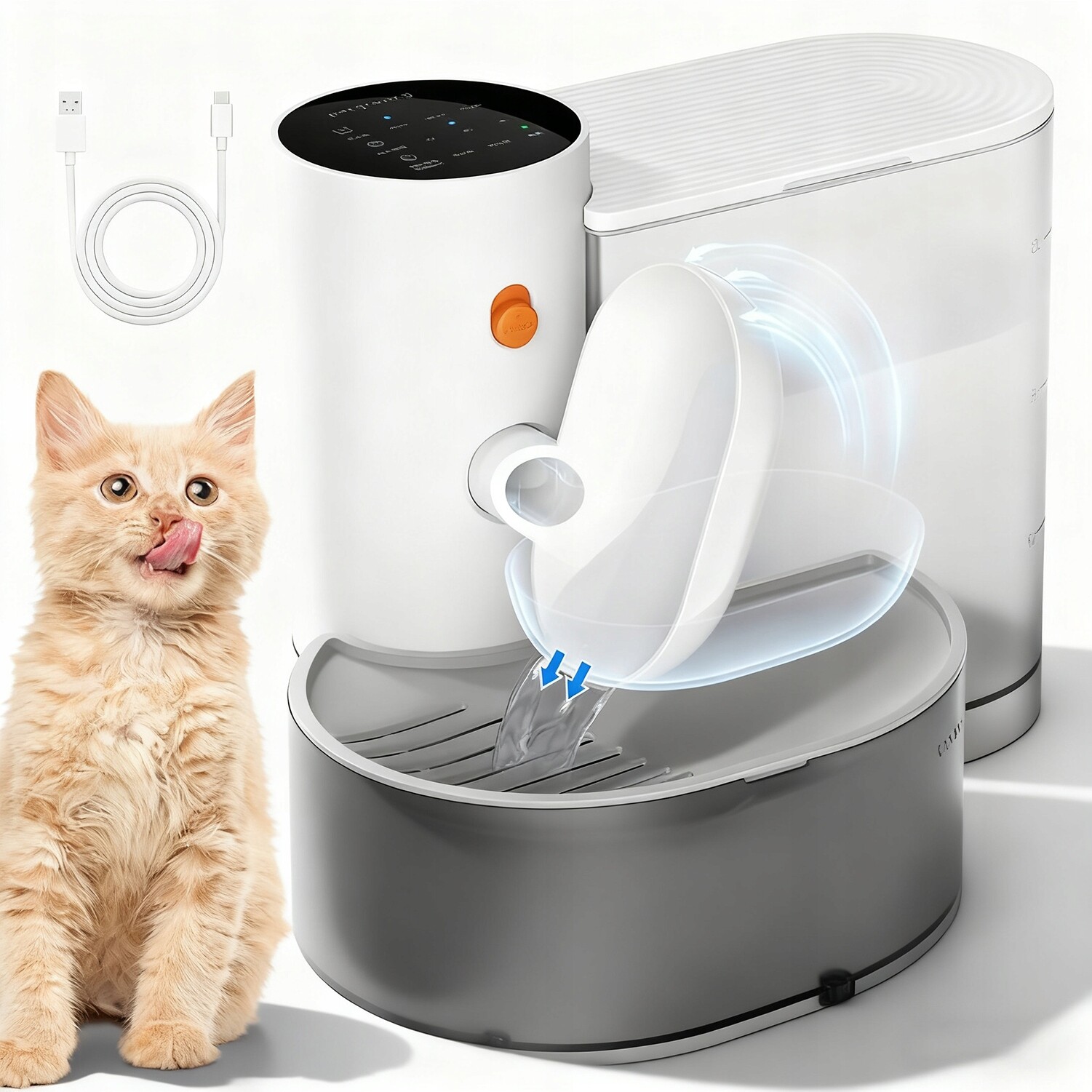 3L Automatická Fontána S Vodou Pro Zvířata S Tichým A Bezdrátovým Čerpadlem