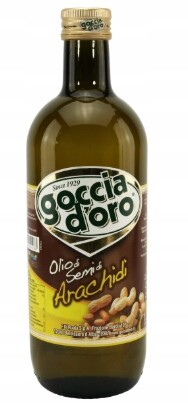 Rafinovaný arašídový olej Goccia D'Oro 1000 ml Skleněná lahvička 1 l