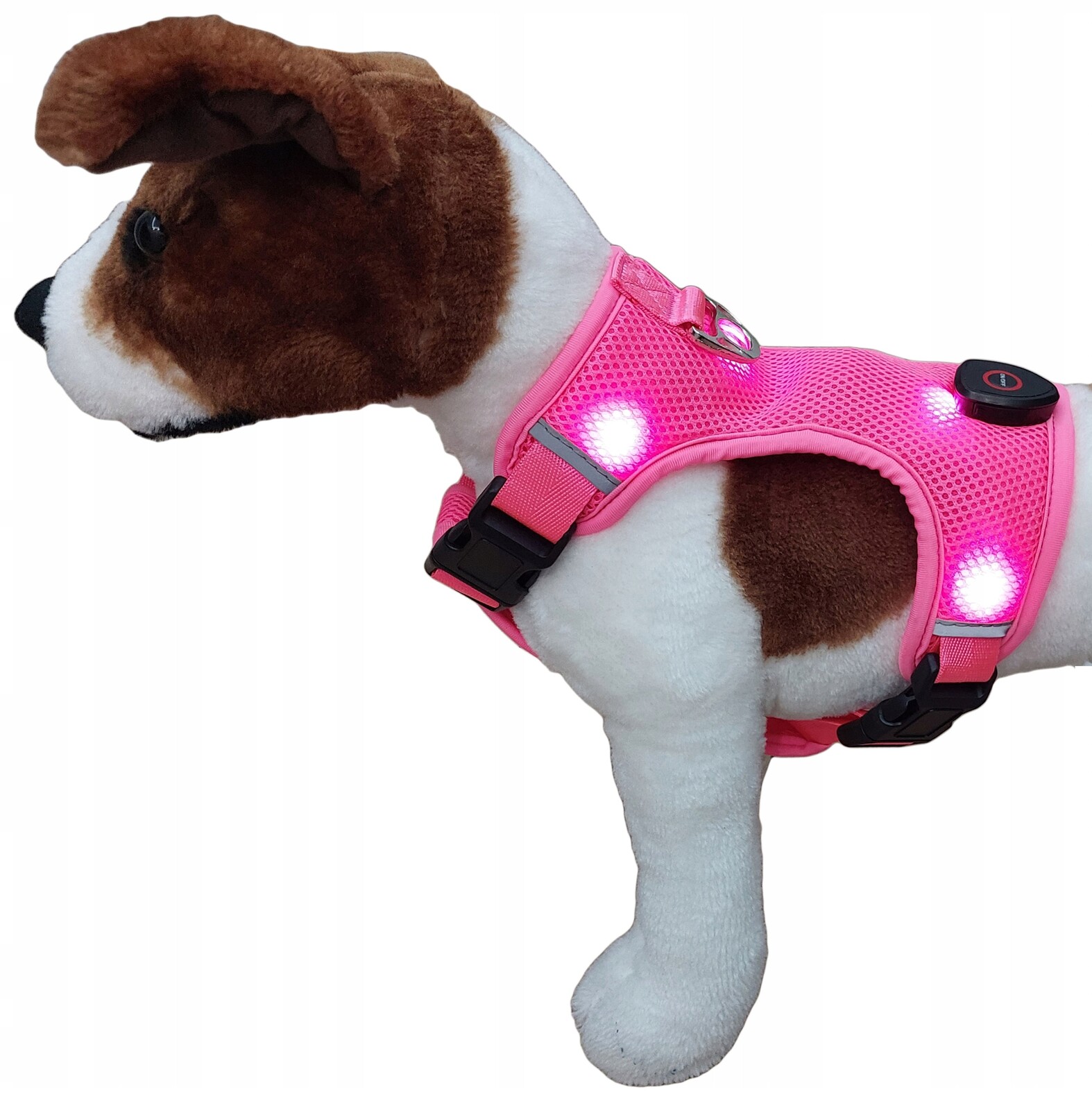 Svítící Postroje Pro Psa Beztlakové Růžové Mops Jezevčík Buldok S
