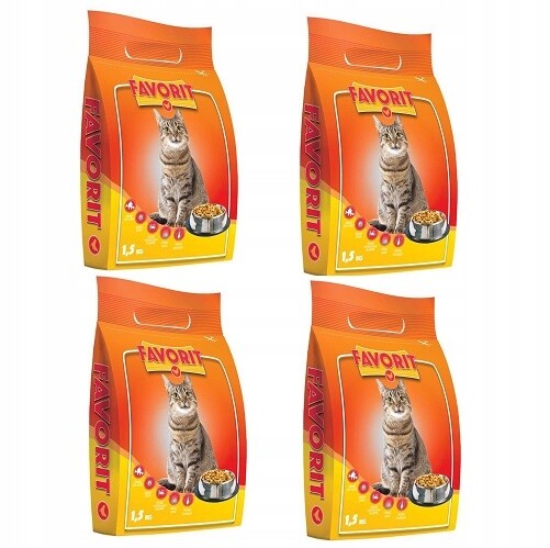 Favorit suché krmivo pro kočky, kuřecí 6 kg (4x 1,5 kg)