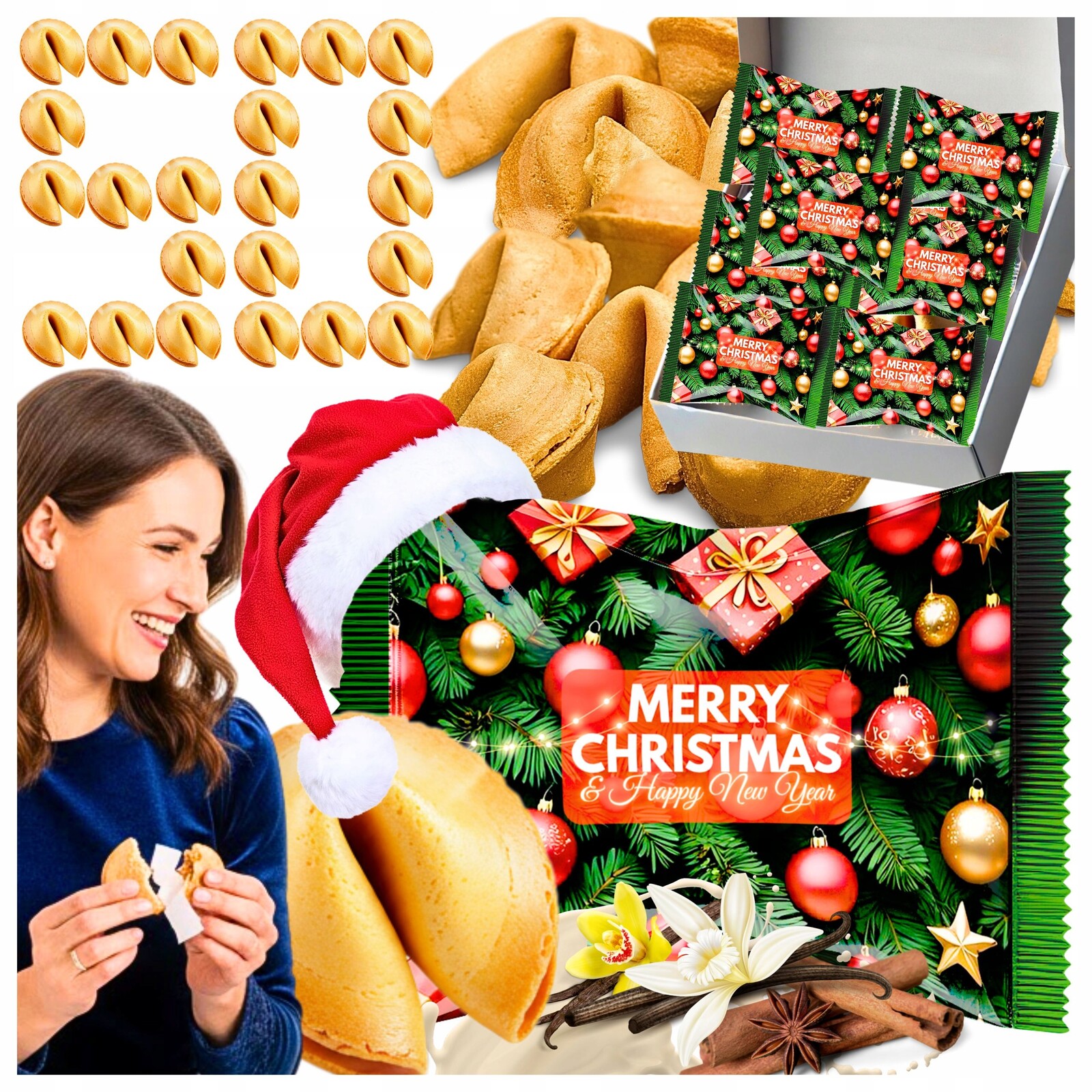 Vánoční sušenky štěstí Kouzelný Dárek k svátku svatého Mikuláše, 50 Ks