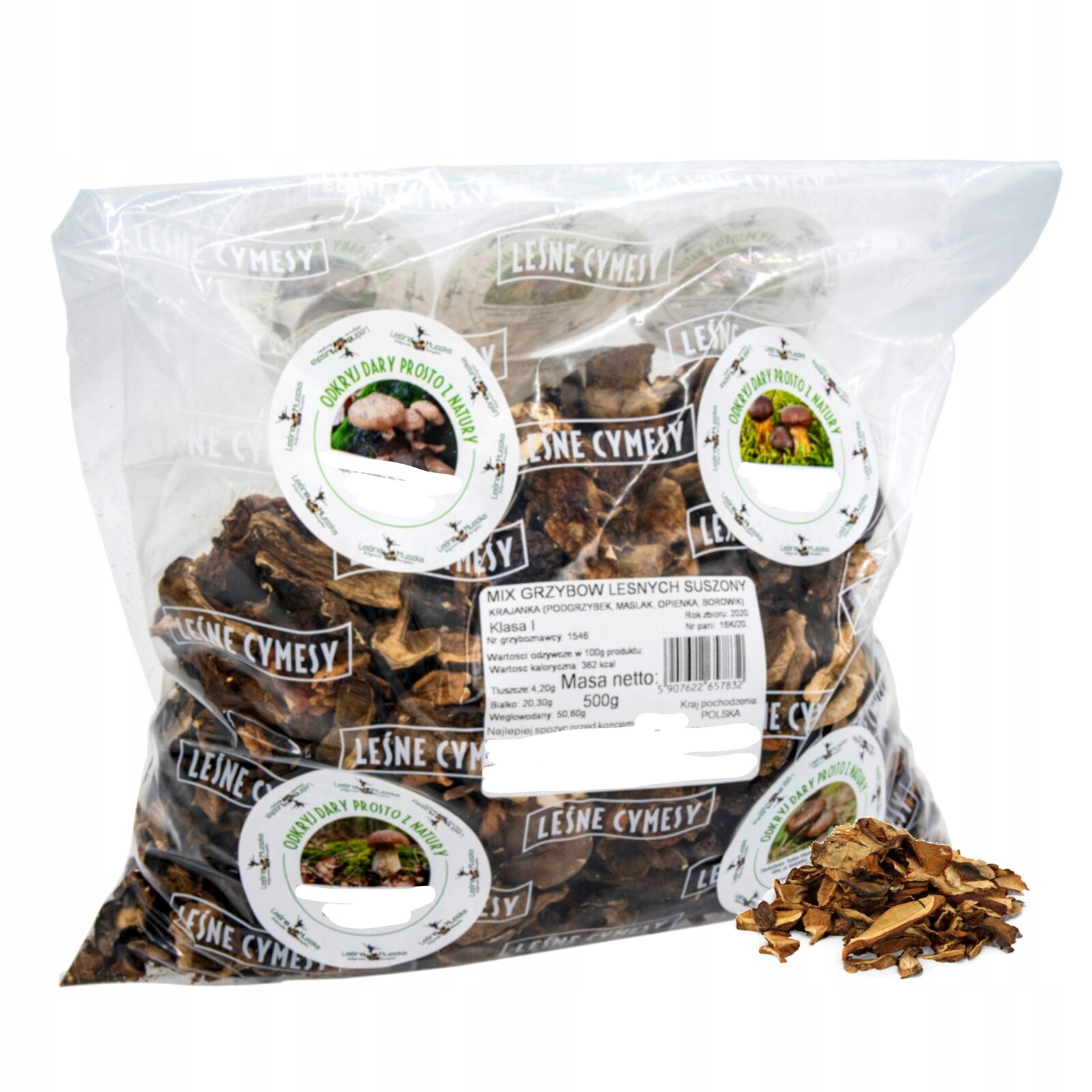 MIX Sušených Hub 4 Druhy, Třída A Lesní Muška 500 G, Krajanka