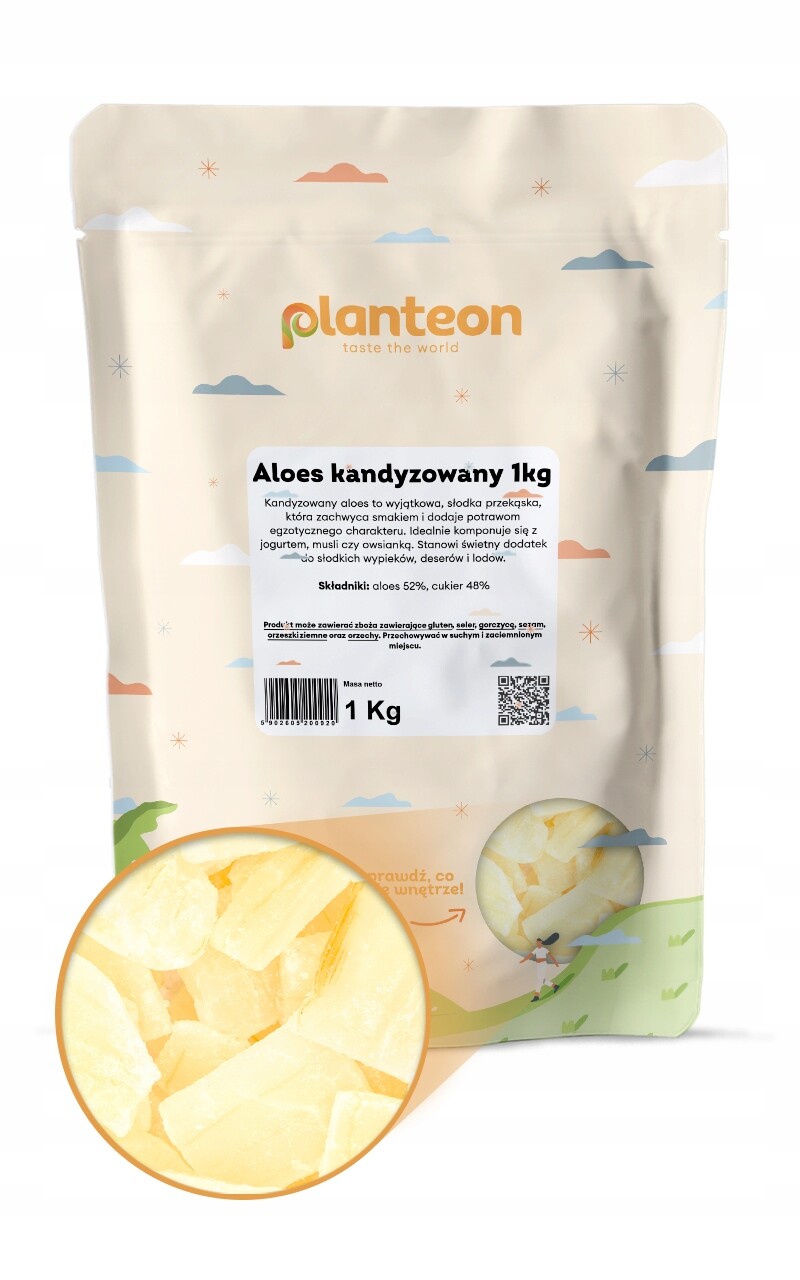 Kandovaná Aloe nesířená, 1 kg, sušená, na dezerty, sladké svačinka