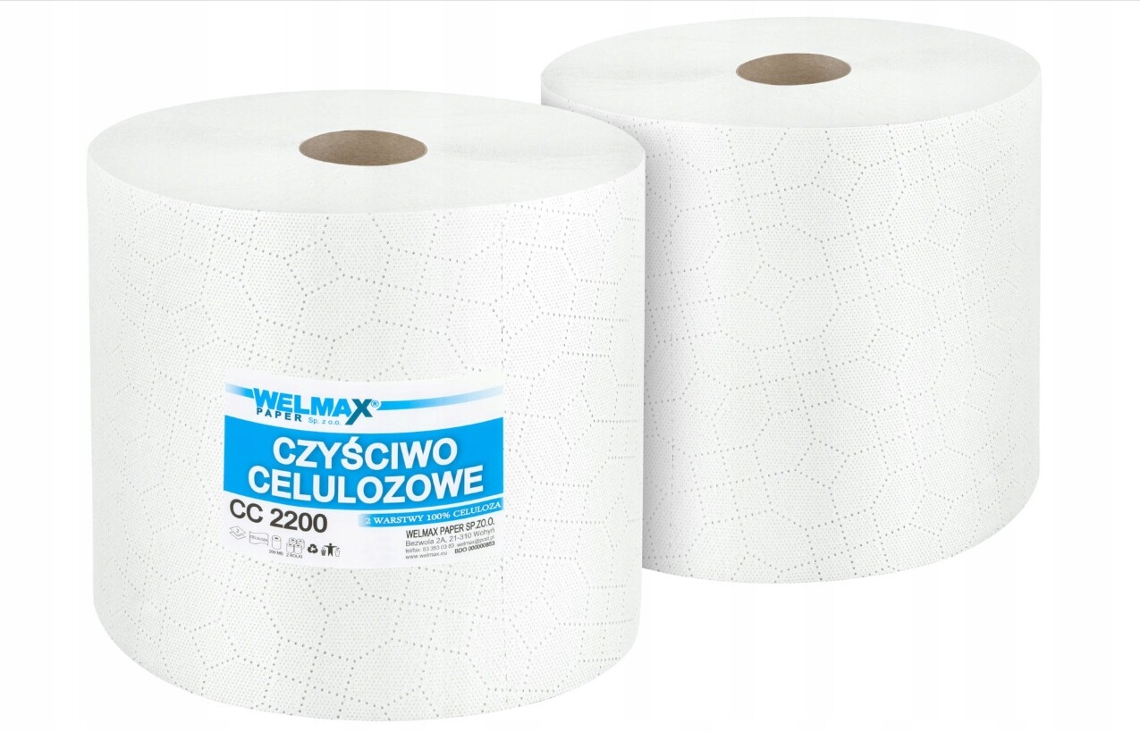 Welmax 2W Celulózový Čisticí Utěrka 2 role 200 m 2 ks CC2200 2 Vrstvy