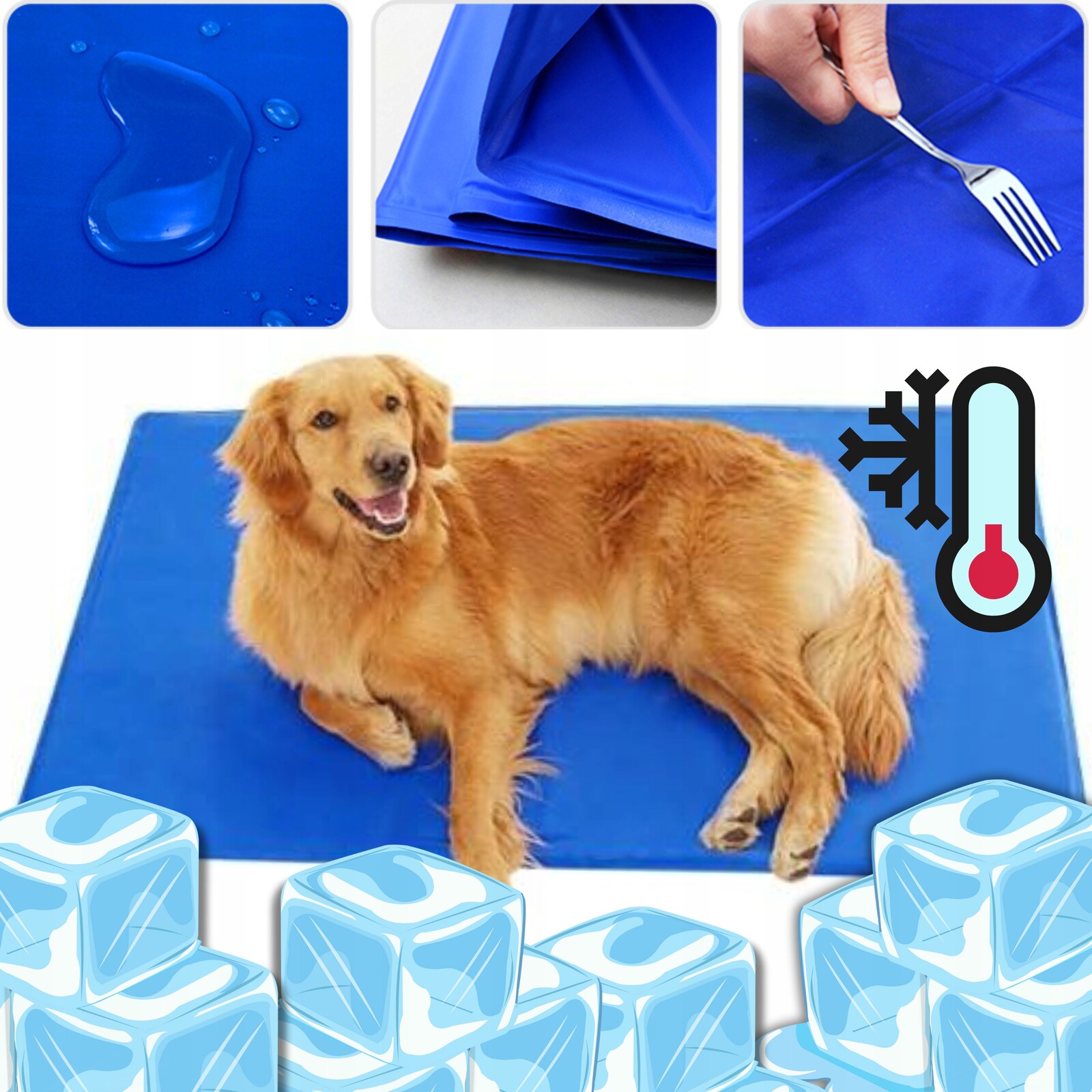 Chladící Podložka Pro Psa Kočku Pelíšek Velká Voděodolná Gelová Podložka Pro Zvířata