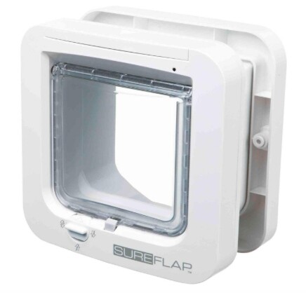 Křídlová dvířka pro kočky SureFlap 17 cm x 16 cm s čtečkou Čipů Bílá