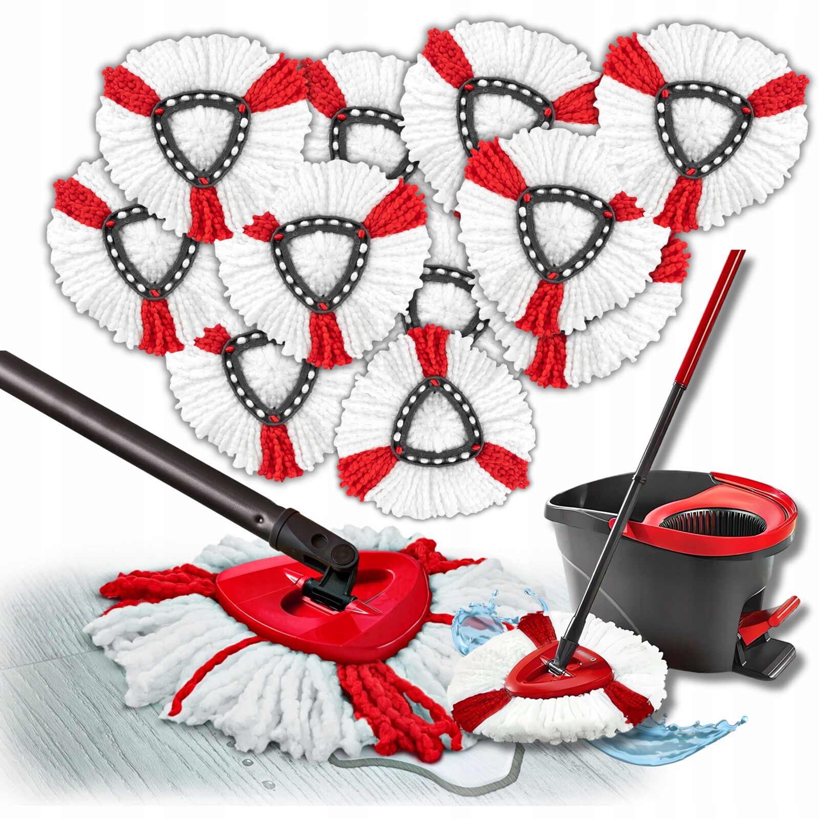 12x náhradní náplň do Kulatý Vložka Do Mopu Vileda Turbo, savý, náhradní