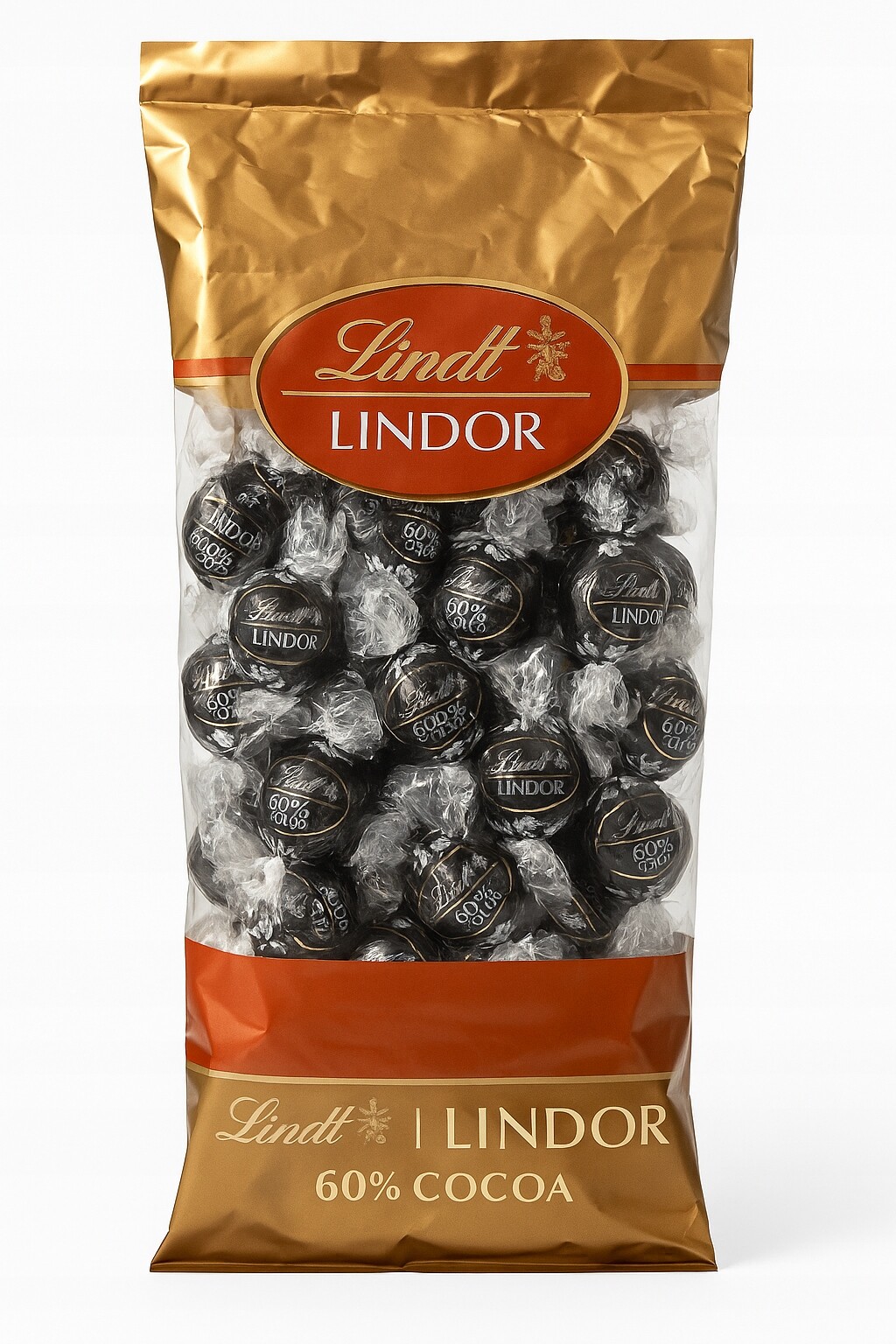 Lindt Lindor 60% Cacao – Čokoládové kuličky s náplní 600 g – 46 kusů