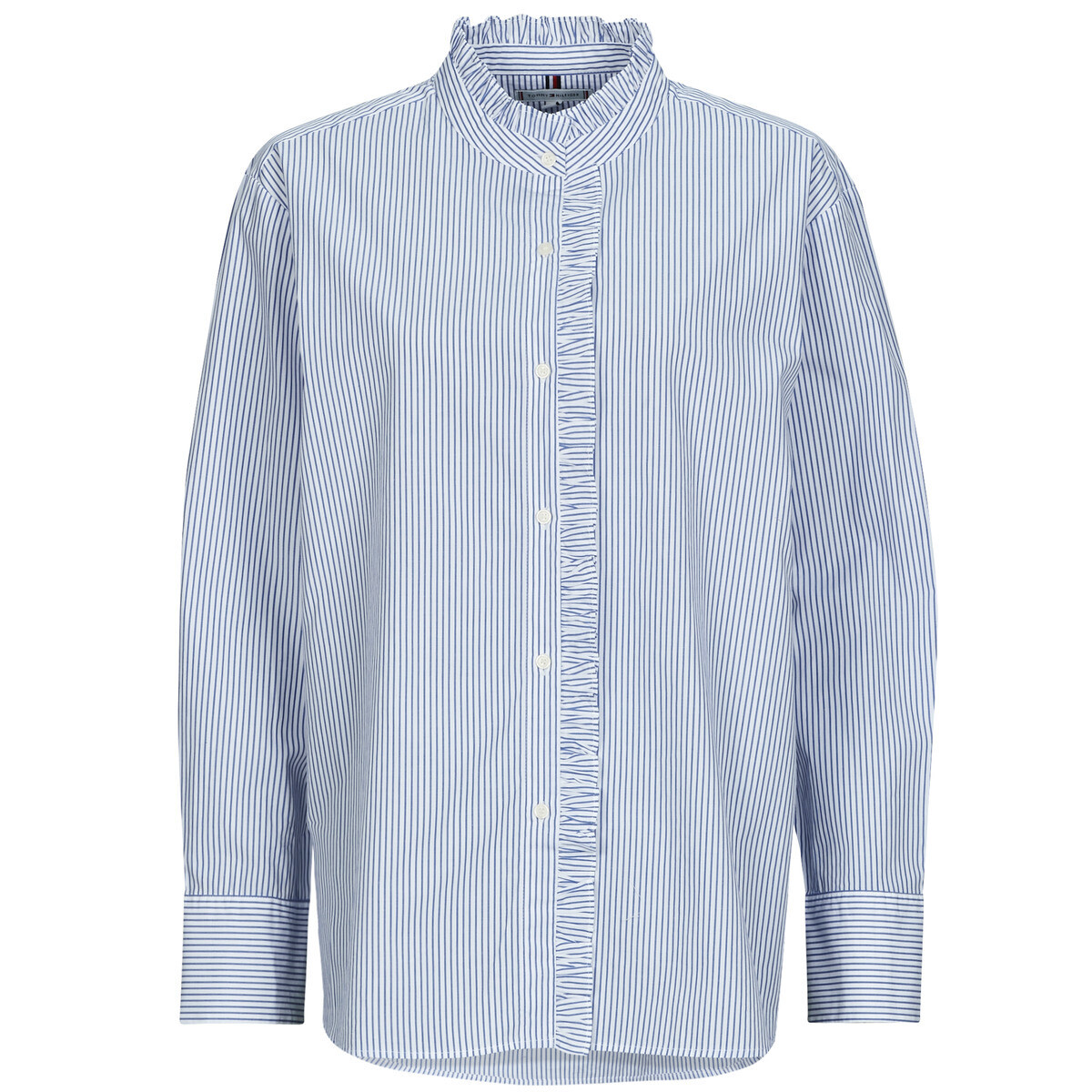 Tommy Hilfiger  POPLIN RUFFLE SHIRT  Modrá