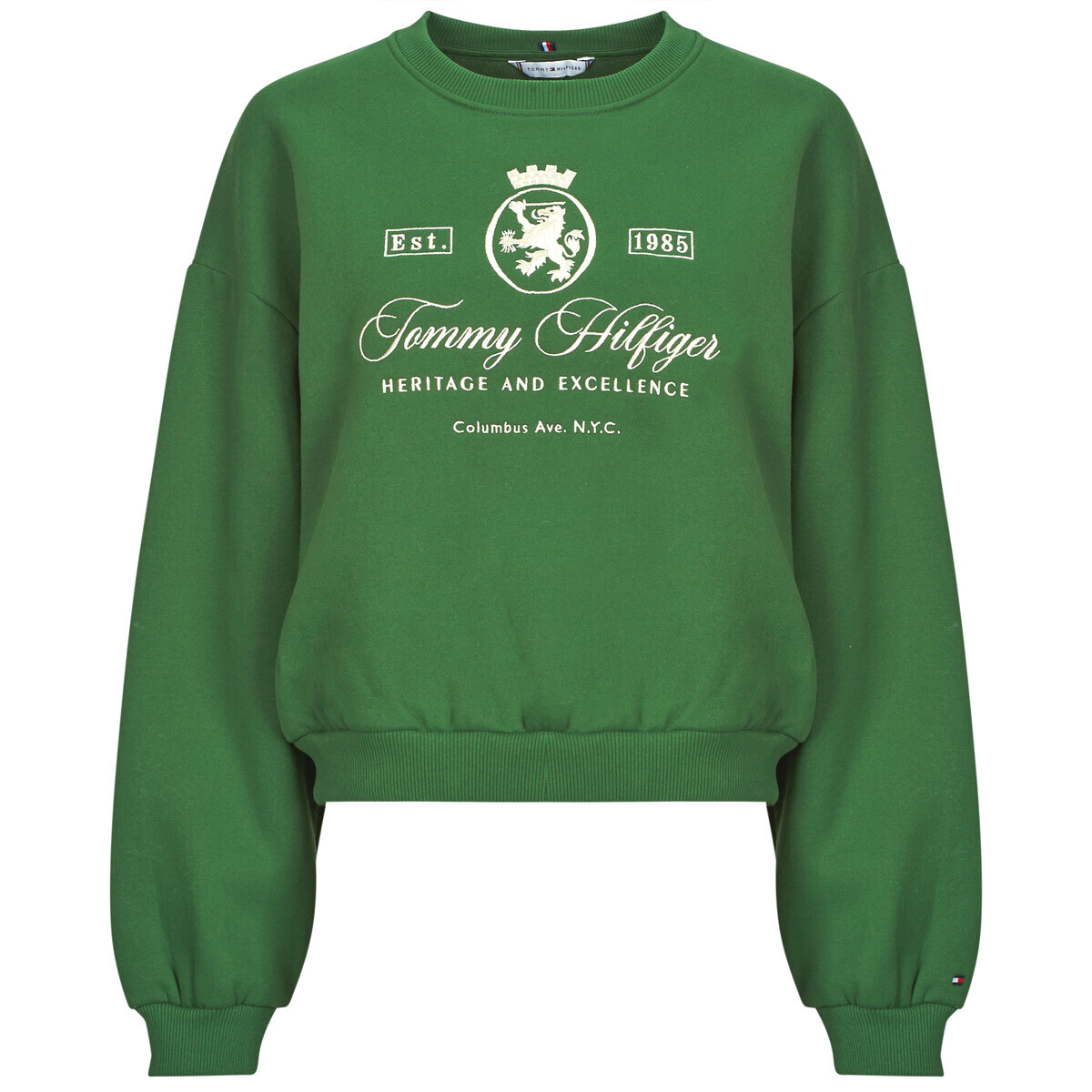 Tommy Hilfiger  VARSITY CREST FLEECE SWTSHRT  Zelená