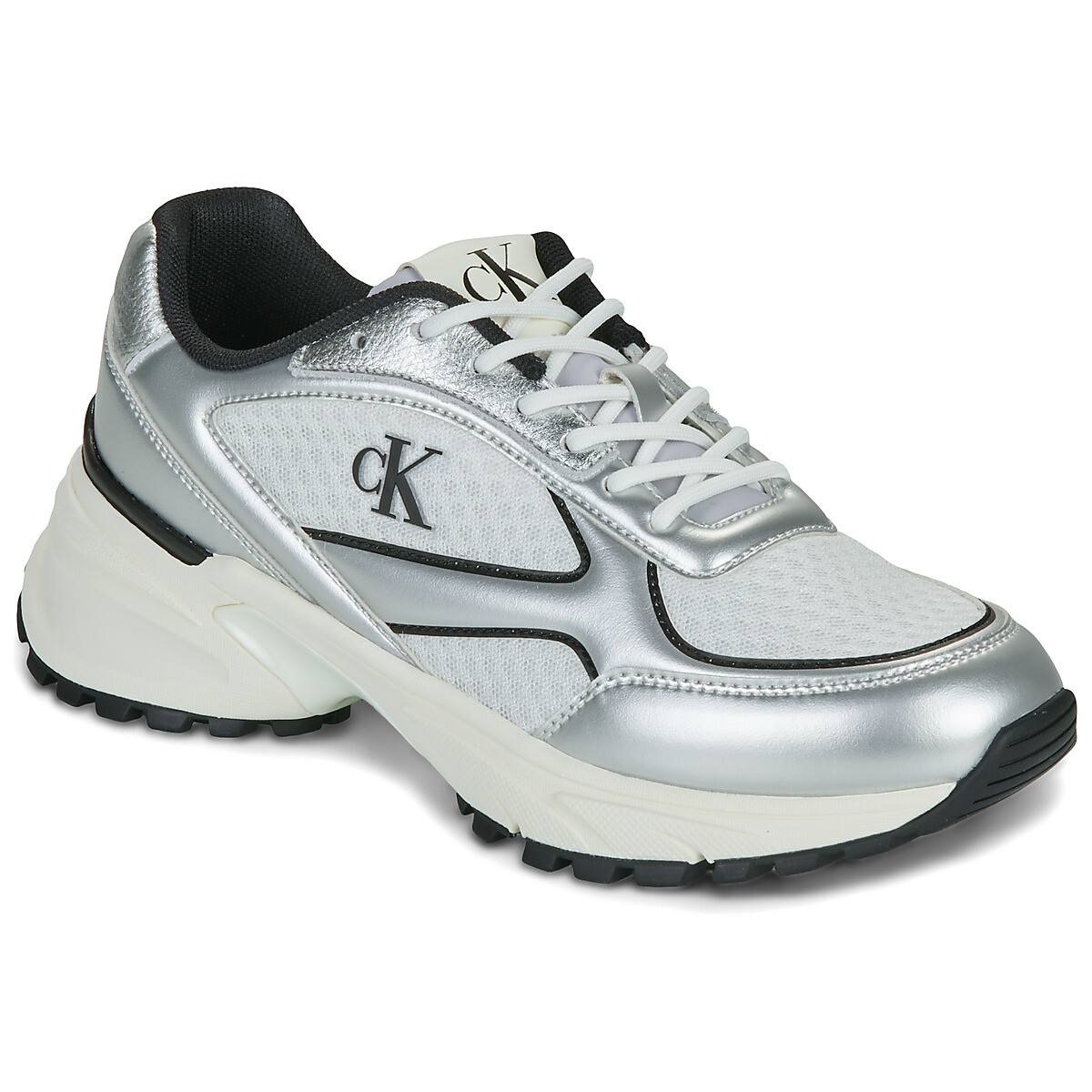 Calvin Klein Jeans  HIKE RUNNER LACE UP MESH MIX MET  Šedá