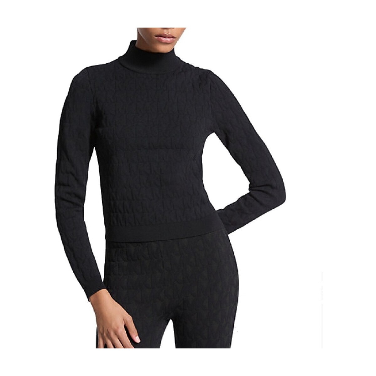 MICHAEL Michael Kors  EMBOSS MK TOP LONG SLEEV  Černá