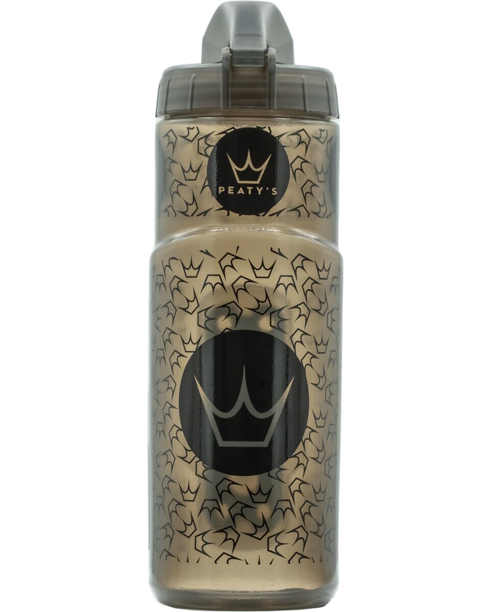 PEATYS Lahev na kolo Peaty's X Fidlock Locking - Big dog bottle logo smoke 600 ml