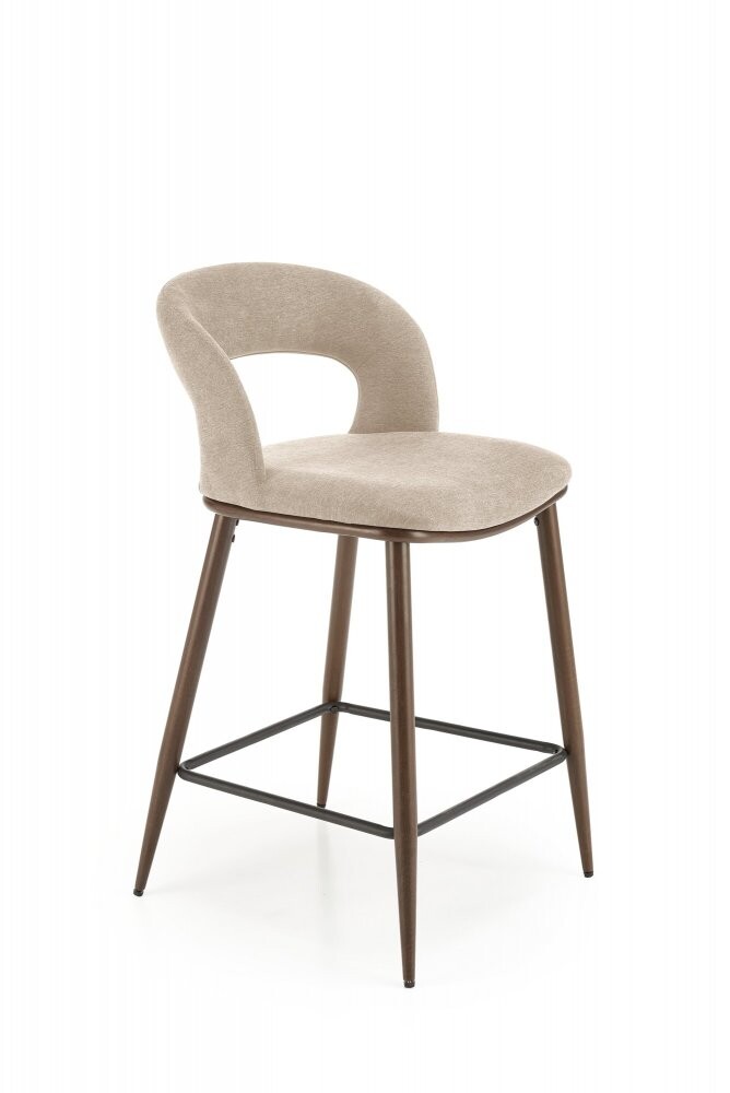 Barová židle LINUS — ocel, látka, béžová Halmar