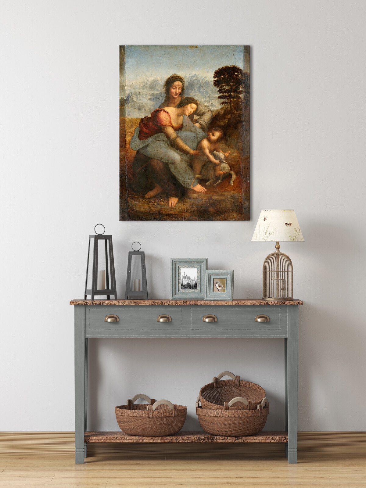 Obraz na plátně Leonardo da Vinci - Svatá rodina se sv. Annou