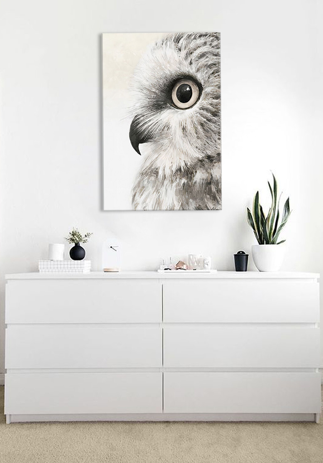 Malba na plátně Pohled sovy