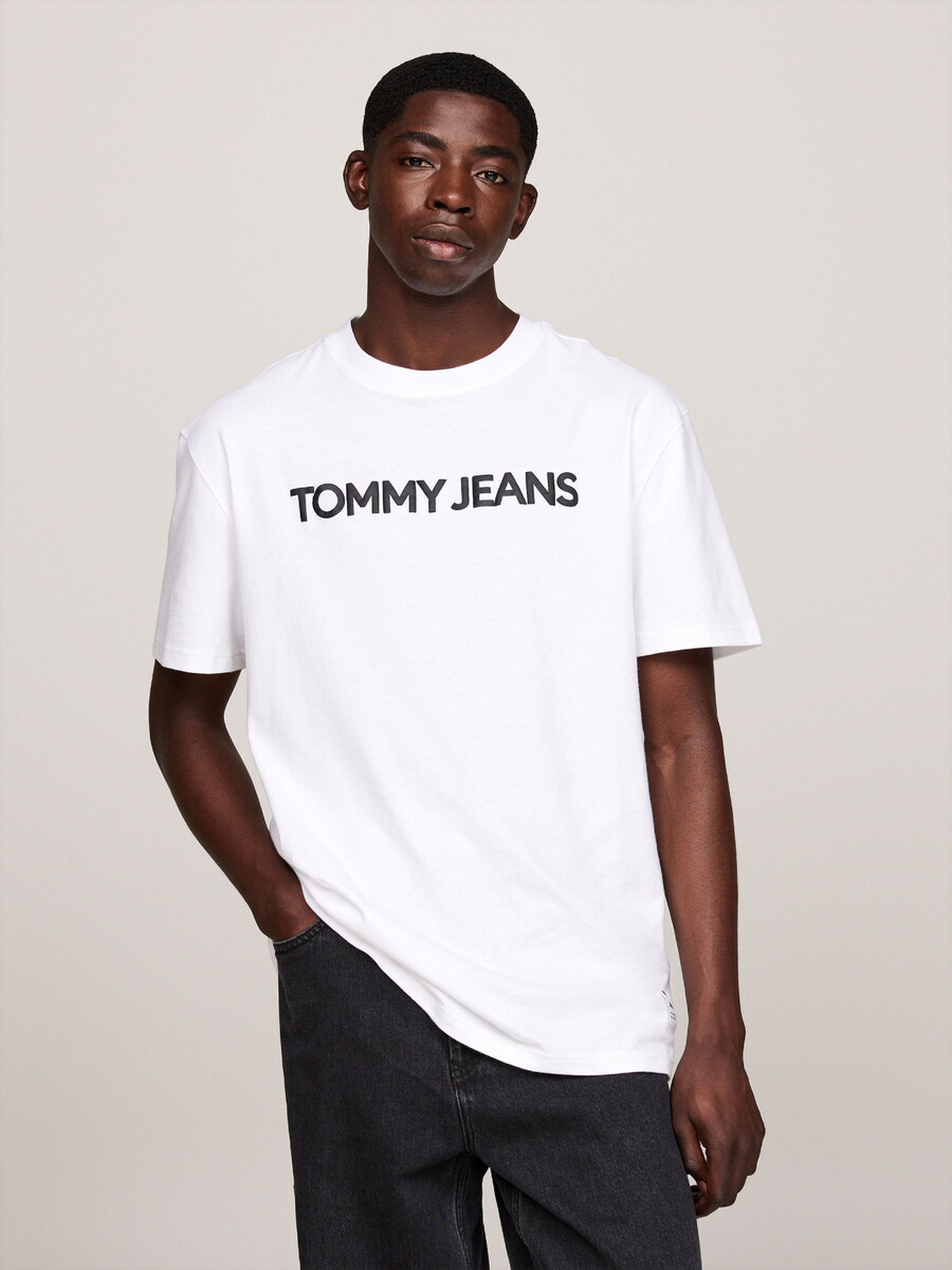 Tommy Jeans pánské bílé tričko DM0DM18526 XXL