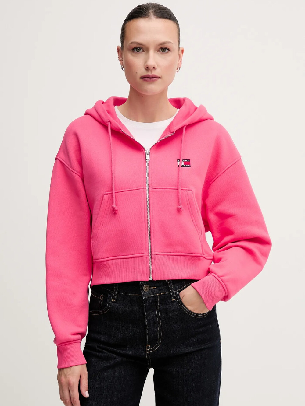 Tommy Jeans dámská růžová mikina DW0DW21355 L