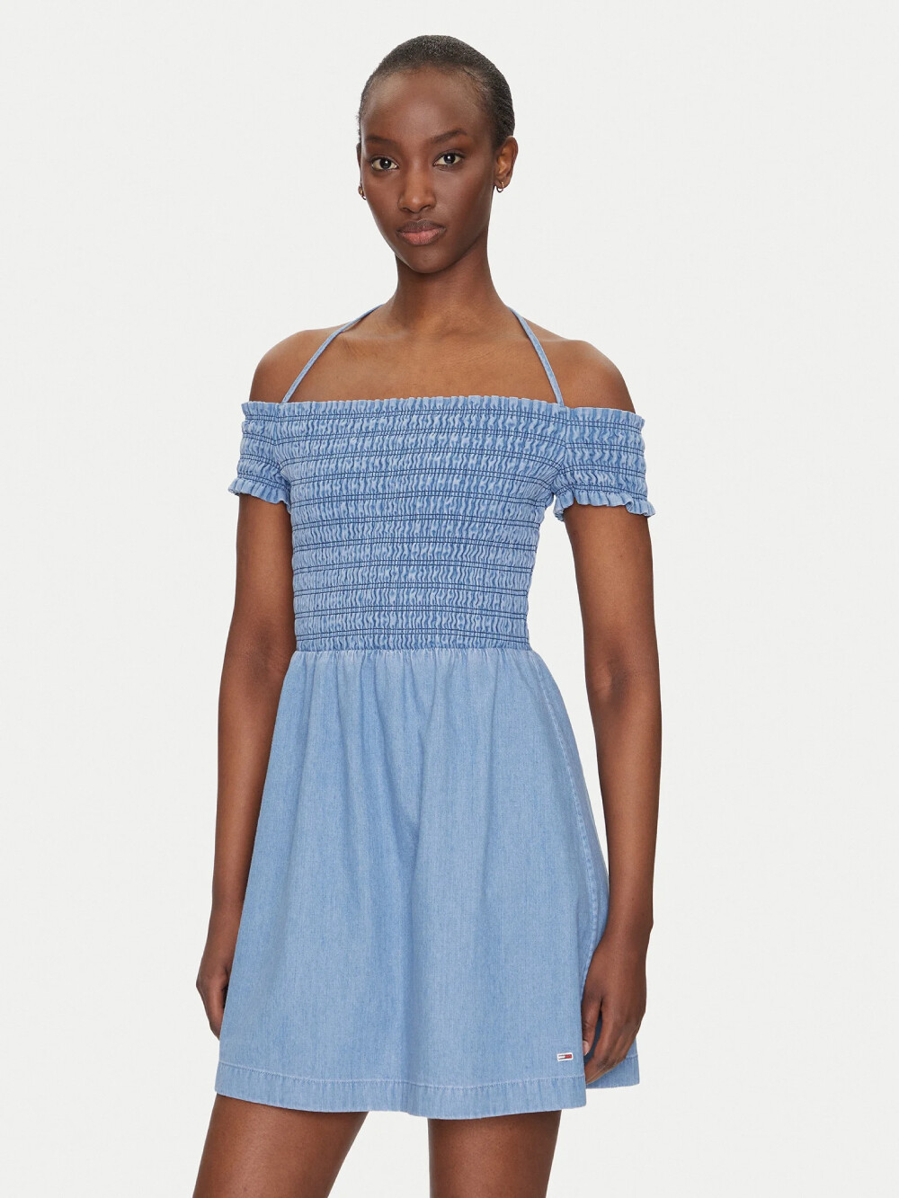 Tommy Jeans dámské modré džínové šaty DW0DW20677 XS