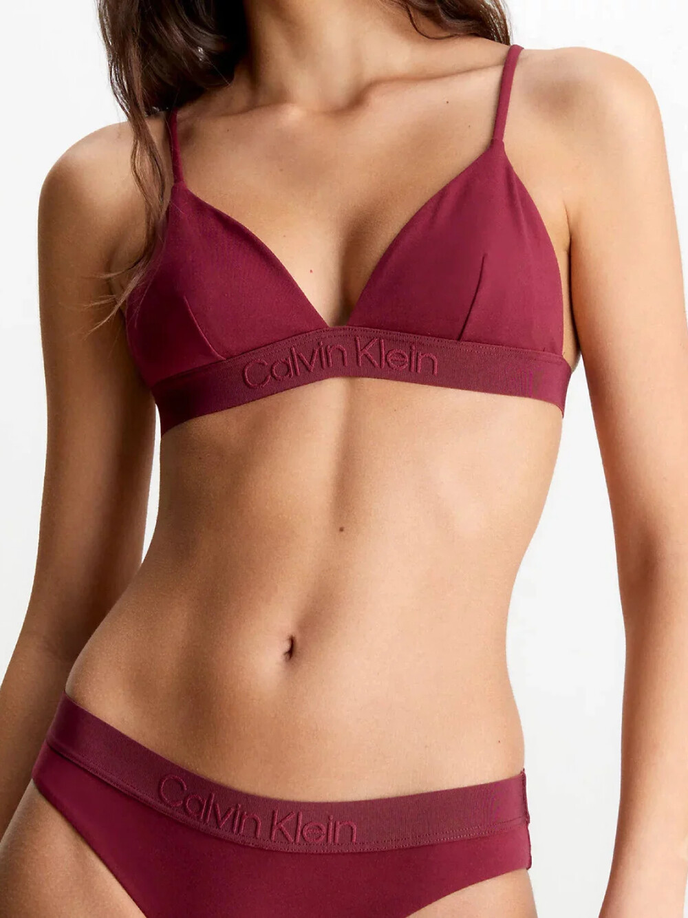 Calvin Klein dámská vínová plavková podprsenka KW0KW02029 L