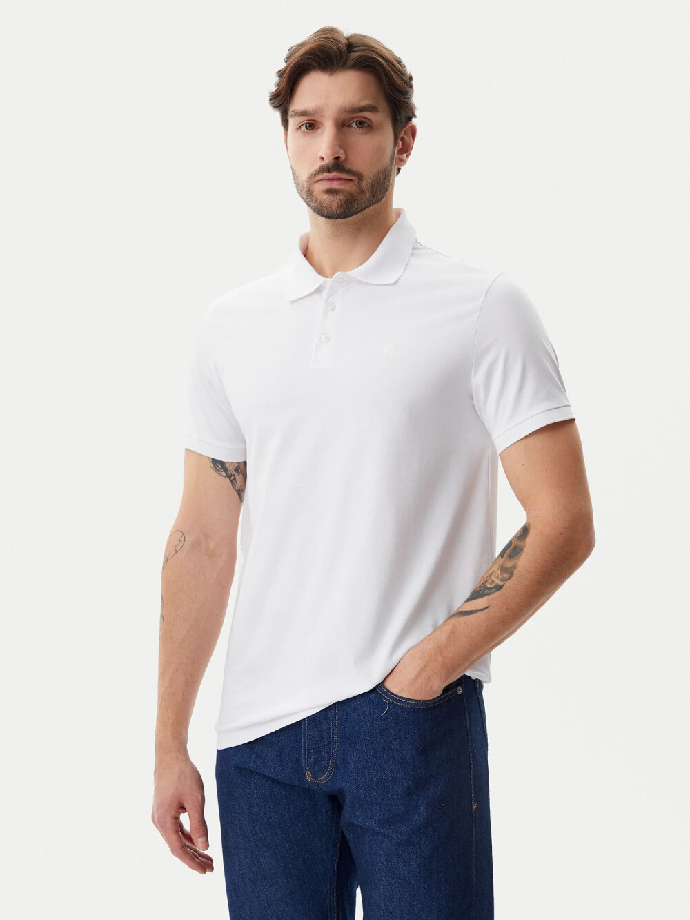 Calvin Klein pánské bílé polo tričko LV040HM281 XL
