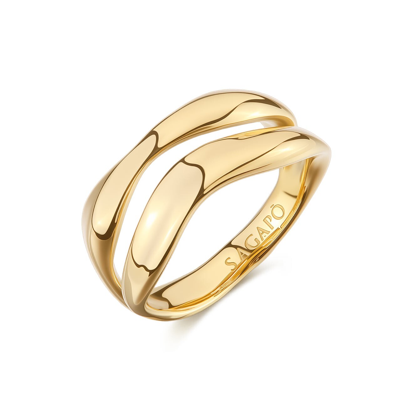 S'Agapõ Elegantní prsten z pozlacené oceli Emotion SMO32 52 mm