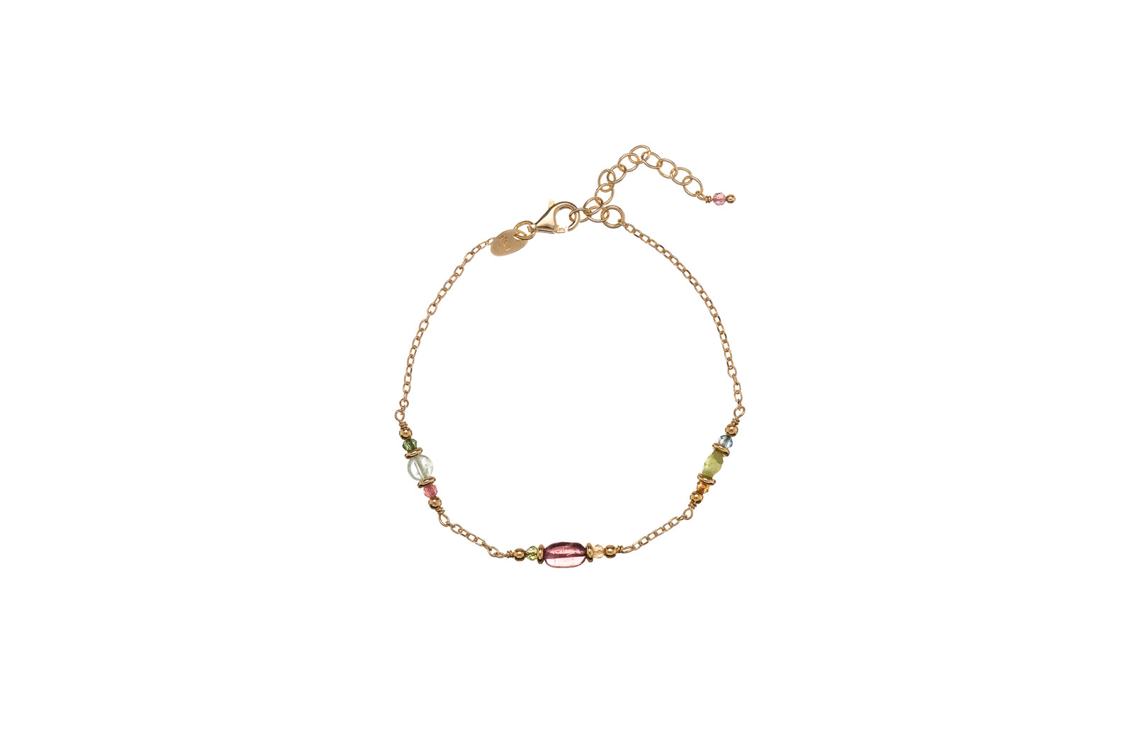 Alisia Pozlacený náramek s barevnými korálky turmalínu AL5279.01.000