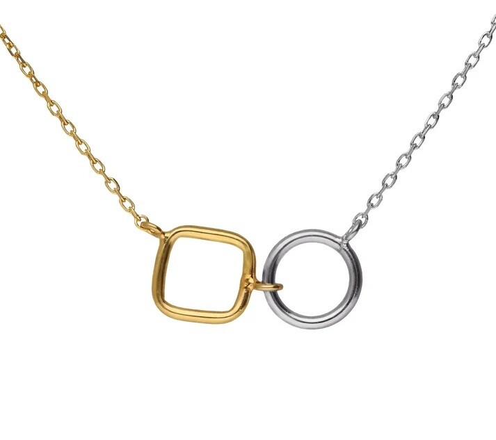 Victoria Cruz Slušivý bicolor náhrdelník ze stříbra Nivola A5508-BG
