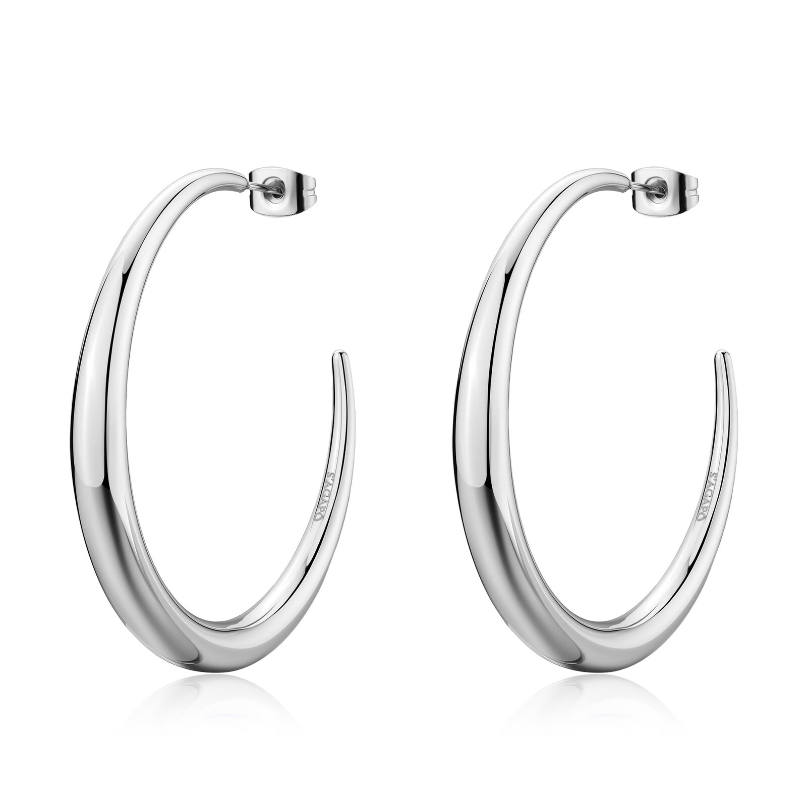 S'Agapõ Módní ocelové kruhové náušnice Chunky SHK120