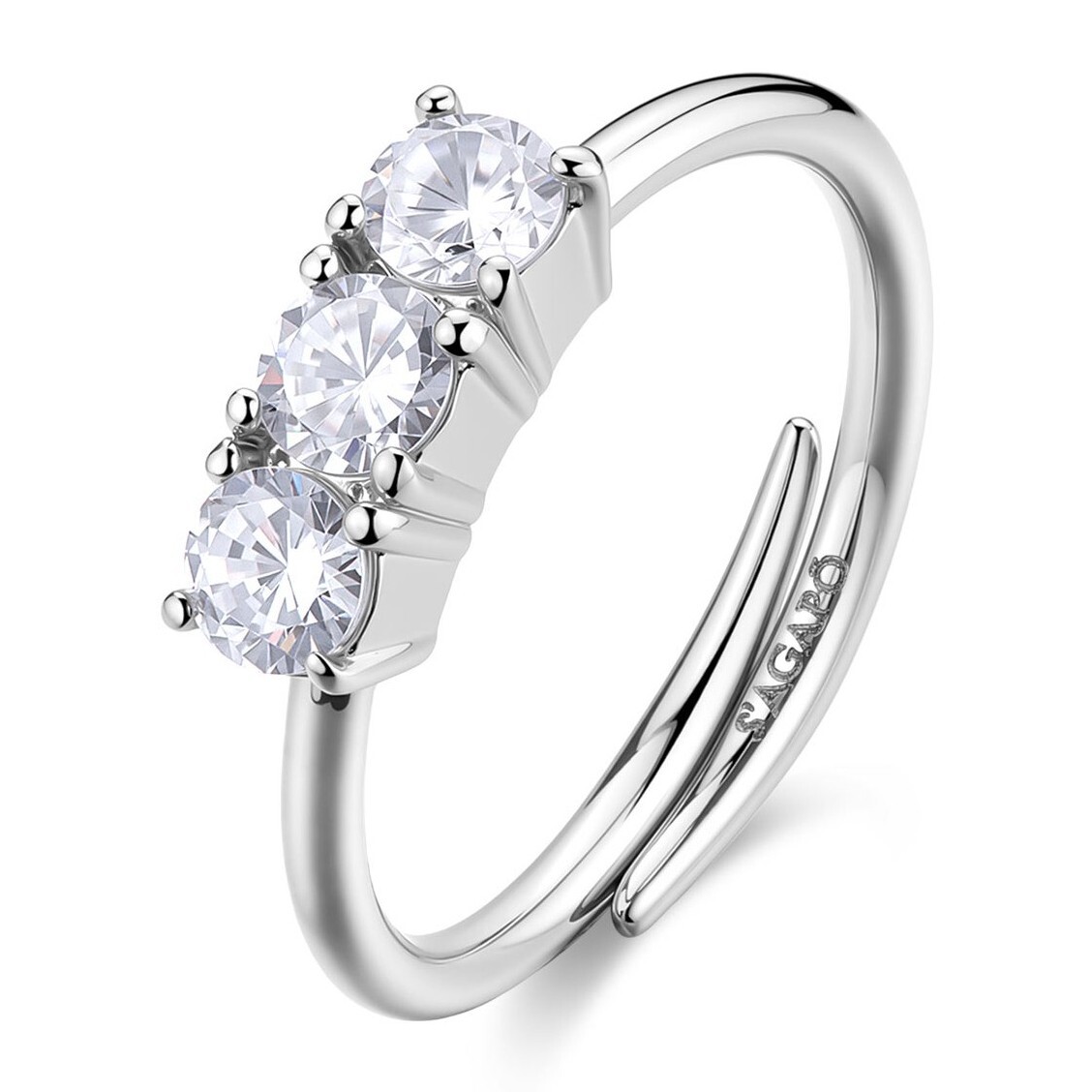 S'Agapõ Ocelový prsten s kubickými zirkony Dazzly SDZ155