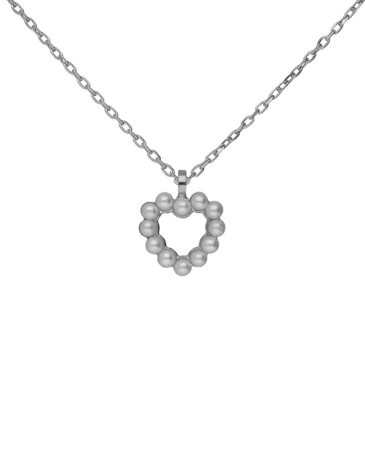 Victoria Cruz Půvabný stříbrný náhrdelník Srdíčko s perličkami Sera A5575-00HG