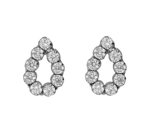 Victoria Cruz Elegantní stříbrné náušnice s krystaly Teardrop Lieve A5533-07HT