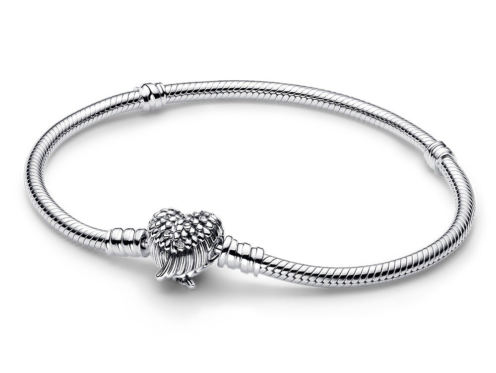 Pandora Stříbrný náramek Srdce s křídly Moments 593680C01 18 cm
