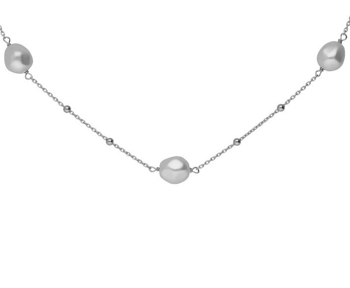 Victoria Cruz Stříbrný náhrdelník se syntetickými perlami Sera A5565-00HG