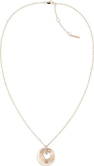 Calvin Klein Nadčasový pozlacený náhrdelník z oceli s krystaly 35000159