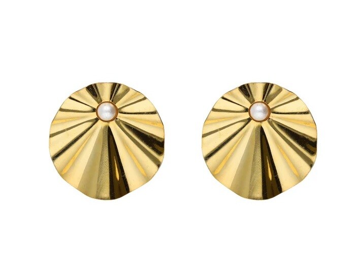 Victoria Cruz Pozlacené náušnice se syntetickou perlou Alpina A5452-00DT