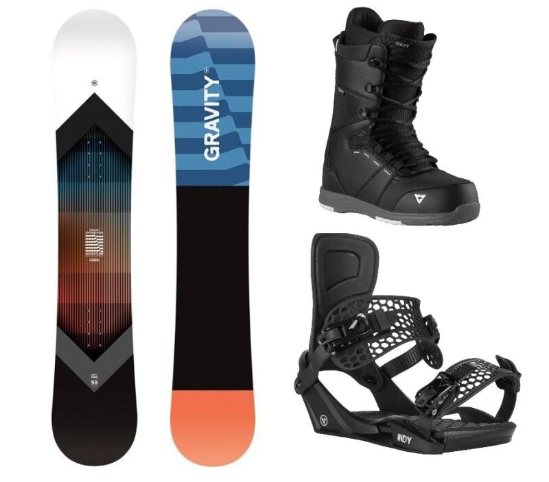 Gravity Adventure 25/26 snowboard + Gravity Indy black vázání + Gravity Void black/grey boty