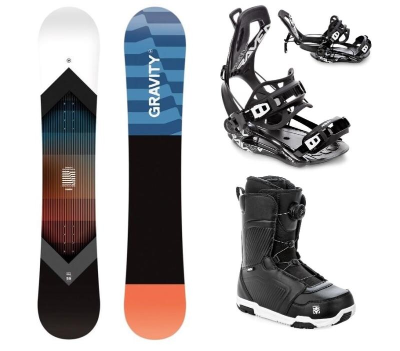 Gravity Adventure 25/26 snowboard + Raven Fastec FT360 black vázání + Raven Flush MOZ boty
