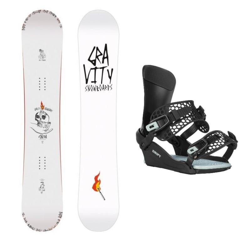 Gravity Contra 25/26 pánský snowboard + Gravity Drift black/sage vázání