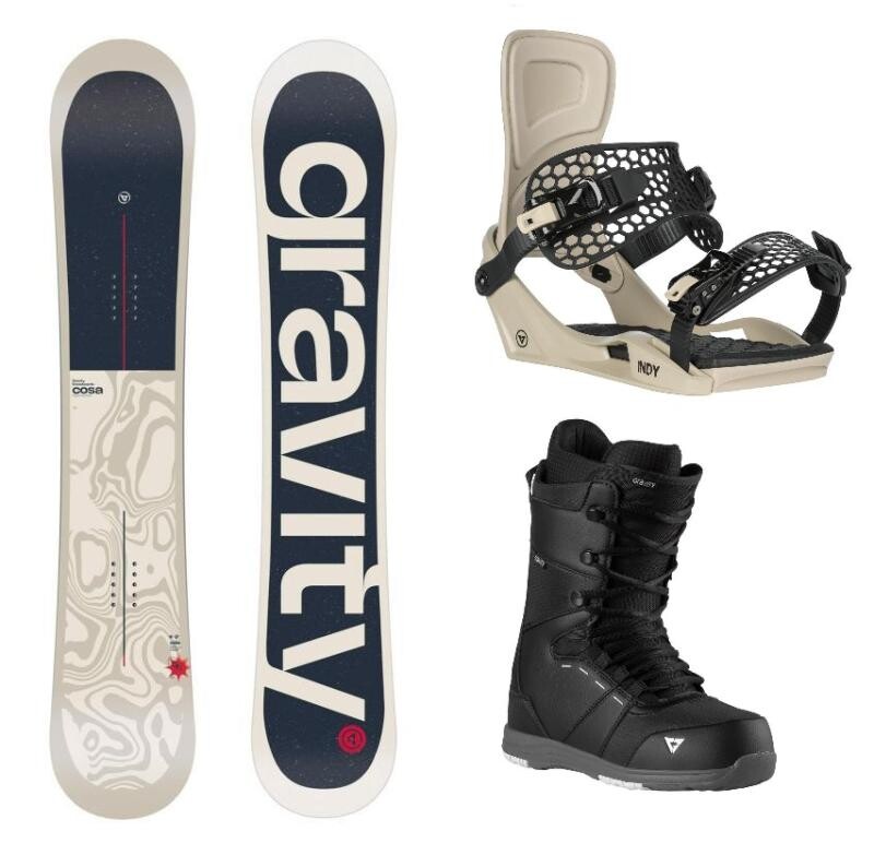 Gravity Cosa 25/26 snowboard + Gravity Indy stone/black vázání + Gravity Void black/grey boty